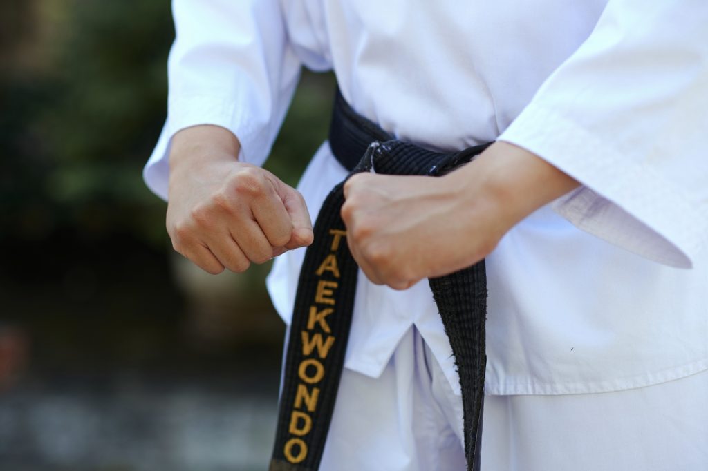 Taekwondo Athlete with Black Belt